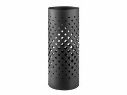 Metalen design paraplubak - rond - gatenpatroon - met waterbakje - zwart 