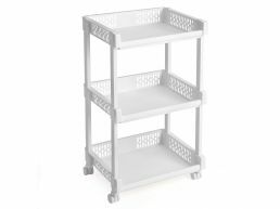 Opbergtrolley - 3 niveaus - 36.5x61x28 cm - wit 