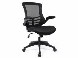 Bureaustoel - opvouwbare armleuningen - 360° draaibaar - zwart
