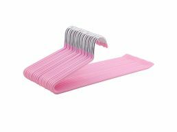 Antislip kledinghangers - van Ø 5 mm metaaldraad - 20 stuks - roze 