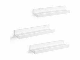 Tweedekans - Set van 3 moderne wandplanken - rechthoekig - 40x9x10 cm - wit