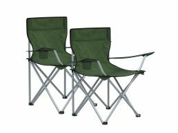 Set van 2 opvouwbare campingstoelen - klapstoelen voor buiten - met armleuningen en bekerhouders - stabiel frame - draagvermogen 120 kg - groen