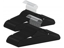 Antislip kledinghangers - plooibaar - roterende haak - 50 stuks - zwart