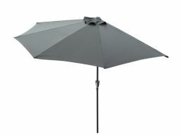 Halfronde parasol - Ø 300 cm - voor balkon of terras - donkergrijs