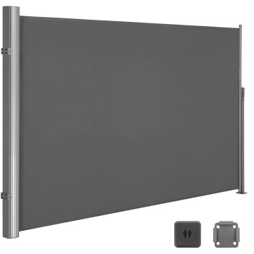 Zijluifel - 180x350 cm - zonwering - ondoorzichtig - zijrolgordijn voor balkon, terras, tuin - grijs Zijluifel - 180x350 cm - zonwering - ondoorzichtig - zijrolgordijn voor balkon, terras, tuin - grijs