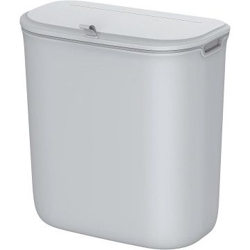 Keukenafvalemmer - om op te hangen - 9 liter inhoud - grijs Keukenafvalemmer - om op te hangen - 9 liter inhoud - grijs