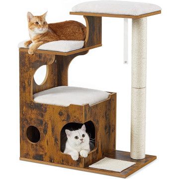 Krabpaal - voor 1 of meerdere katten - 66x88x42 cm - vintage bruin Krabpaal - voor 1 of meerdere katten - 66x88x42 cm - vintage bruin