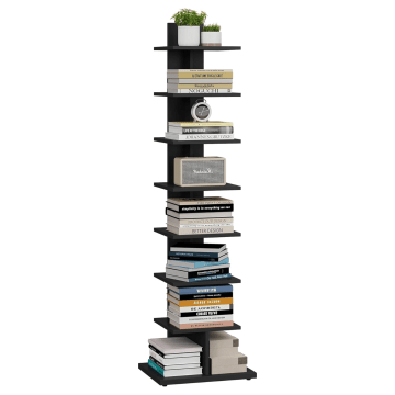 Boekenkast - boekenrek - 121.5 x 34 x 26.5 cm - hout - zwart Boekenkast - boekenrek - 121.5 x 34 x 26.5 cm - hout - zwart
