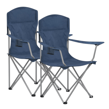 Campingstoel - luxe campingstoelen set van 2 - strandstoel - klapstoel - kampeerstoel - camping - kamperen - blauw
