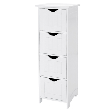 Ladekast - badkamer - 4 vakken - 30x82x30 cm - wit Ladekast - badkamer - 4 vakken - 30x82x30 cm - wit