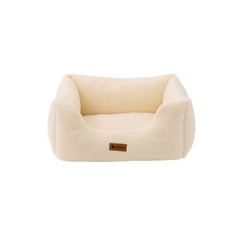 Hondenmand - hondenkussen - 63 x 53 cm - beige - teddy stof - wasbaar