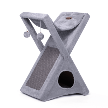 Krabpaal - krabpaal voor katten - kattenhuis - krabplank - 68 x 50 cm - opvouwbaar - grijs Krabpaal - krabpaal voor katten - kattenhuis - krabplank - 68 x 50 cm - opvouwbaar - grijs