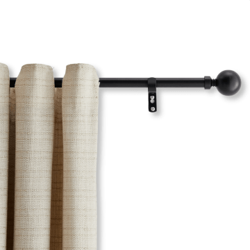 Lange gordijnroede - uitschuifbare gordijn rail - stang van 255-375 cm - zwart