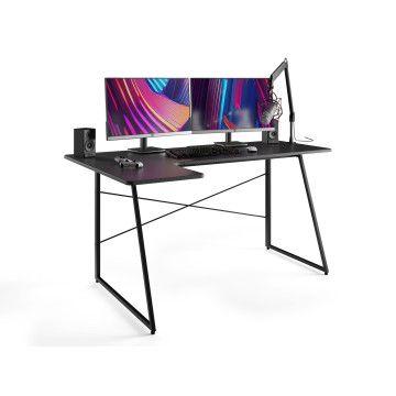 Bureau - game bureau - hoekbureau - 160 x 100 x 75 - zwart - bureaus - gamebureau - metalen poten Bureau - game bureau - hoekbureau - 160 x 100 x 75 - zwart - bureaus - gamebureau - metalen poten