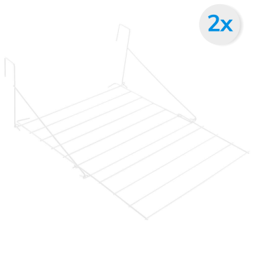 Set van 2 stuks Droogrekken - 2 Rekken om Handdoeken of Kleding te drogen - Ophangbaar - Wit
