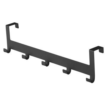 Deurkapstok - met 5 haken - metaal - zwart Deurkapstok - met 5 haken - metaal - zwart