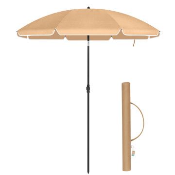 Stokparasol - Ø 160 cm - achthoekig - kantelbaar - met draagtas - taupe 