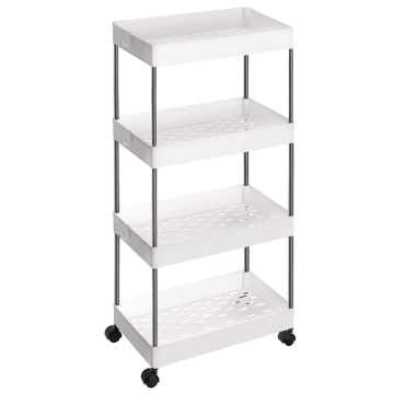 Opbergtrolley - 4 niveaus - 40x86x22 cm - wit Opbergtrolley - 4 niveaus - 40x86x22 cm - wit