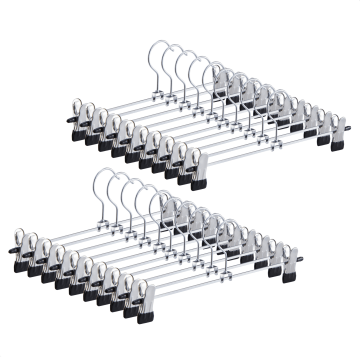 Antislip kledinghangers - large - 40 cm lang - verstelbare knijpers - 20 stuks - zilvergrijs Antislip kledinghangers - large - 40 cm lang - verstelbare knijpers - 20 stuks - zilvergrijs