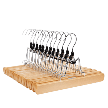 Kledinghangers - antislip - 12 stuks - massief hout - natuurlijk bruin Kledinghangers - antislip - 12 stuks - massief hout - natuurlijk bruin