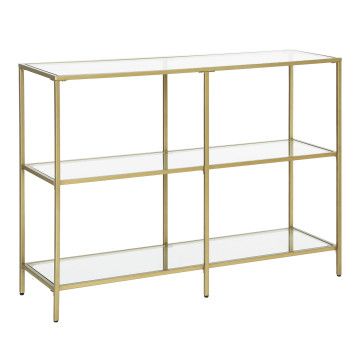 Consoletafel - met 3 niveaus van gehard glas - modern - 100x73x30 cm - goud