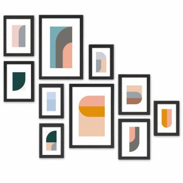 Fotomuur - set van 10 fotokaders - zwart Fotomuur - set van 10 fotokaders - zwart