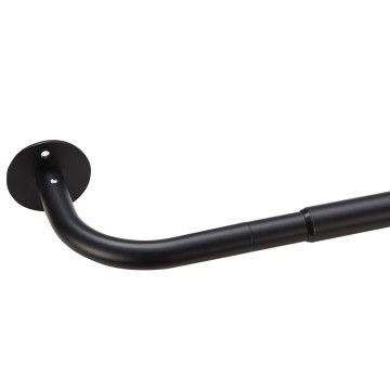 Gordijnroede - voor verduisterende gordijnen - uitschuifbaar - van 120 tot 210 cm - zwart