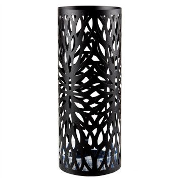 Metalen paraplubak - met waterbakje - rond - zwart Metalen paraplubak - met waterbakje - rond - zwart