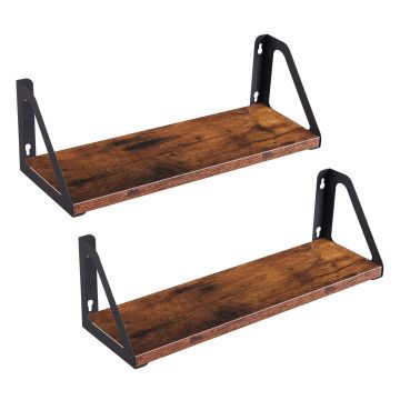 Set van 2 wandplanken - 40x12x11 cm - vintage bruin Set van 2 wandplanken - 40x12x11 cm - vintage bruin