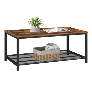 Salontafel - met fijnmazig rooster - 106x45x60 cm - vintage bruin Salontafel - met fijnmazig rooster - 106x45x60 cm - vintage bruin