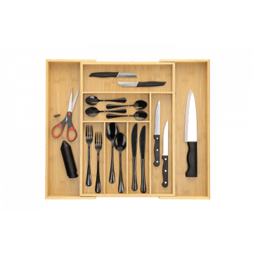 Bestekbak - verstelbaar - 7 tot 9 vakken - bamboe 