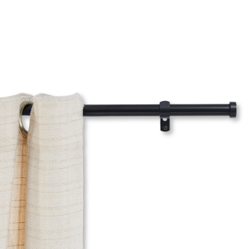 Uitschuifbare gordijnroede - gordijnrail - stang van 90-170 cm - mat - zwart