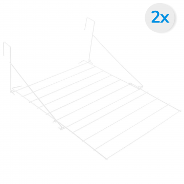 Set van 2 stuks Droogrekken - 2 Rekken om Handdoeken of Kleding te drogen - Ophangbaar - Wit