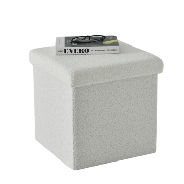 Opvouwbare poef - met opbergruimte - 37x37x37 cm - wit