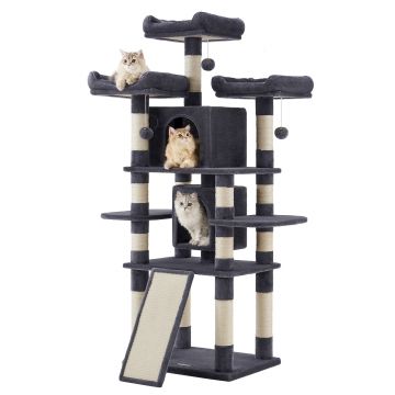 Krabpaal - krabpaal voor grote katten - kattenboom - 172 cm hoog - donkergrijs Krabpaal - krabpaal voor grote katten - kattenboom - 172 cm hoog - donkergrijs