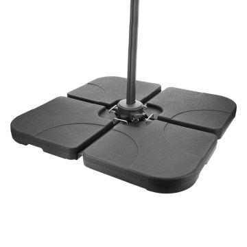 Parasolvoet - parasoltegels - parasolvoeten - tot 72 kg - zwart - set van 4 - parasoltegels voor kruisvoet - parasol tegels voor zweefparasol