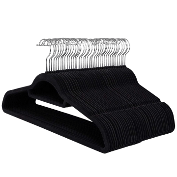 Antislip kledinghangers - plooibaar - roterende haak - 100 stuks - zwart Antislip kledinghangers - plooibaar - roterende haak - 100 stuks - zwart