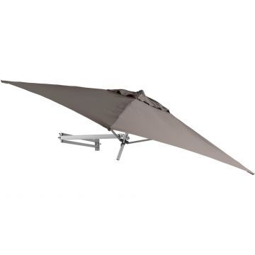 Easysol - muurparasol - vierkant - 200x200 cm - taupe 