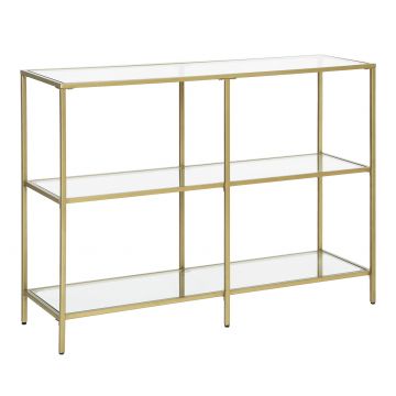Consoletafel - met 3 niveaus van gehard glas - modern - 100x73x30 cm - goud