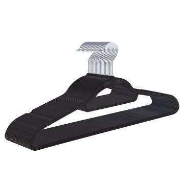 Kledinghangers - antislip - 20 stuks - zwart Kledinghangers - antislip - 20 stuks - zwart