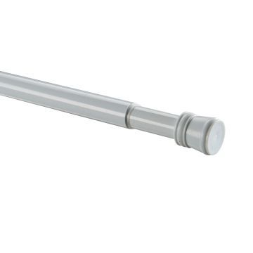 Douchegordijnstang XL - uitschuifbaar - van 140 tot 260 cm - zelfopspannend  - wit