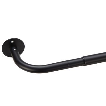 Gordijnroede - voor verduisterende gordijnen - uitschuifbaar - van 120 tot 210 cm - zwart