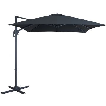 Zweefparasol - kantelbaar - 250x250 cm - zwart 
