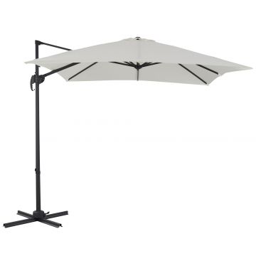 Zweefparasol - kantelbaar - 250x250 cm - gebroken wit