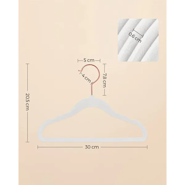 Fluwelen Kleerhangers / Kledinghanger - 30 Stuks - Wit - Antislip Fluwelen Kleerhangers / Kledinghanger - 30 Stuks - Wit - Antislip