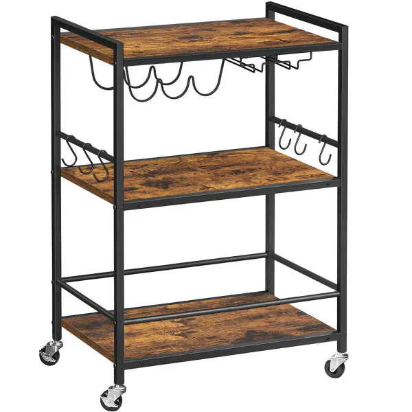 Desserte De Cuisine Bambou Blanc, 3 étages, Chariot De Service Roulettes Ilot 80 5 X 51 X 30 Cm Blanc Relaxdays 84665102
