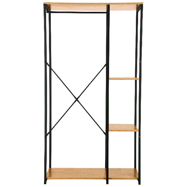 Kledingkast - Open Kast met Hangstok & Legplanken - 167x90x40 cm