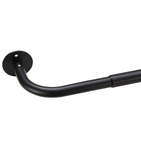 Venwemong curtain rod, uitschuifbare curtain rod, zwarte gordijnroede