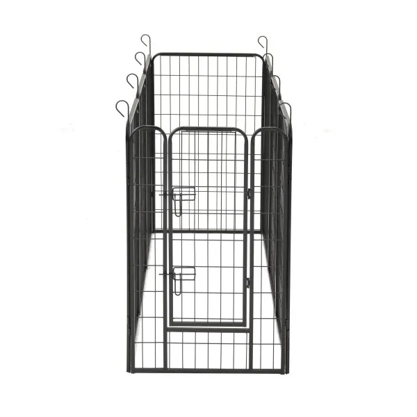 Hondenren, 8-pack 76 cm H x 61 cm B panelen, opvouwbare metalen puppyren, puppyren met deur, vloermat van 600D Oxford-stof, hondenren voor honden, katten en andere kleine dieren | NL