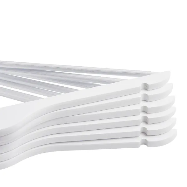 Tebery 12 stuks kleerhangers van hout, antislip, ruimtebesparende kleerhangers voor broeken, rok, overhemd, pak, 360 graden draaibare metalen haak, 40 cm, beige, anti-slip rubberen coating